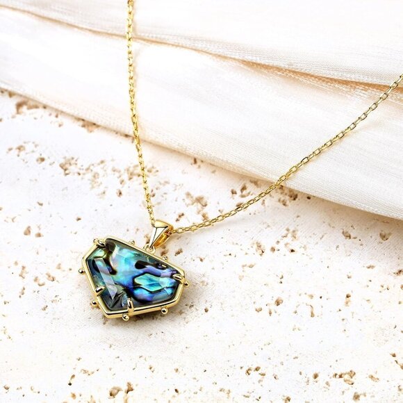 Abalone Shell Necklaces for Women- Handmade Healing Stone Green Crystal Necklace - Picture 7 of 8